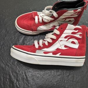 Vans Kids Red Flame High-Top Sneakers